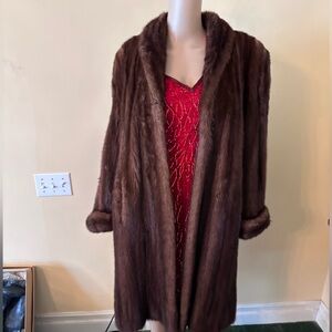 Brown Antique/Vintage Real Mink Coat